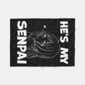 He's My Senpai Funny Anime Matching Couple Girlfri Fleecedecke (Vorderseite (Horizontal))