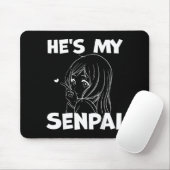 He's My Senpai Funny Anime Matching Couple Girlfri Mousepad (Mit Mouse)