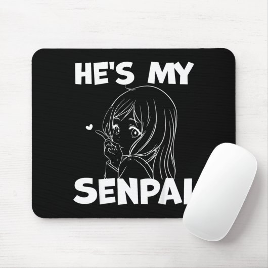 He's My Senpai Funny Anime Matching Couple Girlfri Mousepad (Mit Mouse)