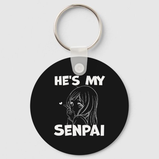 He's My Senpai Funny Anime Matching Couple Girlfri Schlüsselanhänger (Vorderseite)