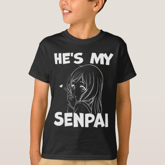 He's My Senpai Funny Anime Matching Couple Girlfri T-Shirt (Vorderseite)