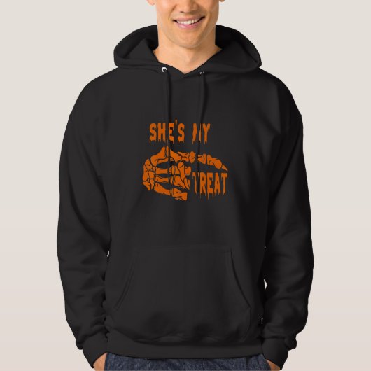 he's my treat she's my trick halloween matching se hoodie (Vorderseite)