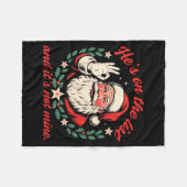 He's On The List And It's Not Mine Christmas Santa Fleecedecke (Vorderseite (Horizontal))