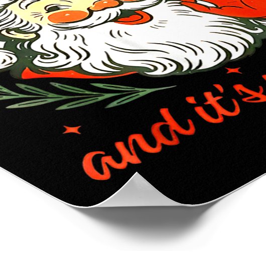 He's On The List Not Mine Santa Funny Christmas Poster (Ecke)