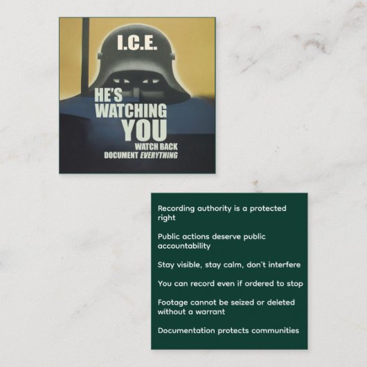 He's Watching You 2026 Quadratische Visitenkarte (Vorne/Hinten)