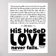 "Hesed Never Versage" 11x14 Semi-Glanz-Poster