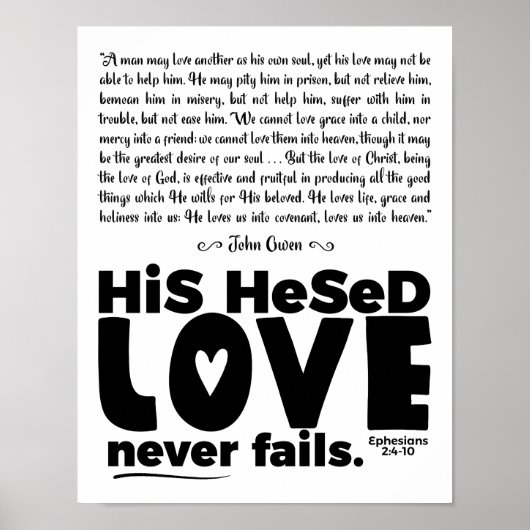 "Hesed Never Versage" 11x14 Semi-Glanz-Poster Poster (Vorne)