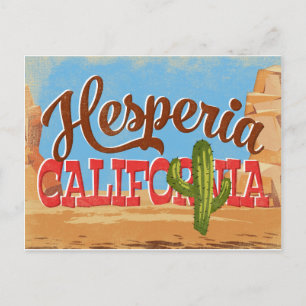 Hesperia California Cartoon Desert Vintage Travel Postkarte