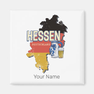 Hesse Germany Retro Staat Map Vintag Jug Souvenir Magnet