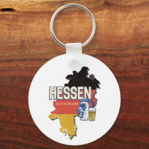 Hesse Germany Retro Staat Map Vintag Jug Souvenir Schlüsselanhänger
