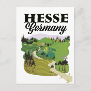Hesse Germany Travel Poster Postkarte