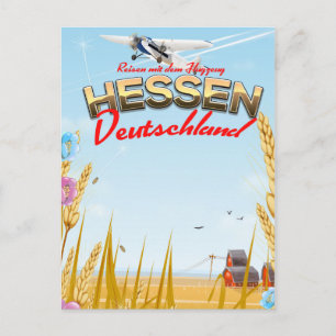 Hessen Deutschland Reiseplakat Postkarte