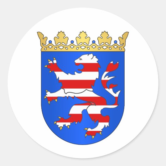 Hessen (Hessen) COA Runder Aufkleber (Vorderseite)