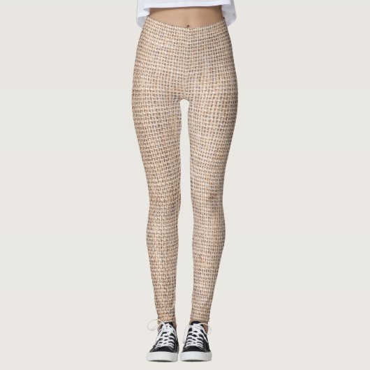 Hessischer Sacktuch, gewebter Texturhintergrund. Leggings (Vorderseite)