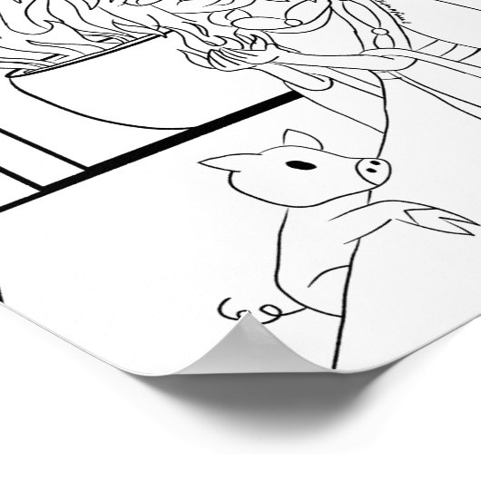 Hestia Coloring Page Print Poster (Ecke)