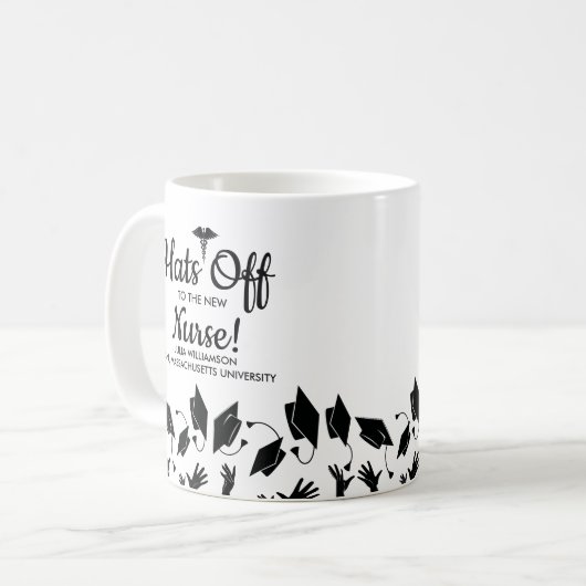 Het Off Nursing School Abschluss Name School Kaffeetasse (Vorderseite Links)