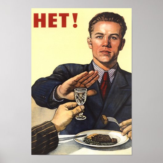 HET - sowjetische Propaganda gegen Alkohol - 1954 Poster (Vorne)