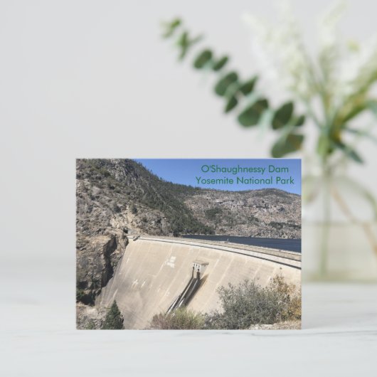 Hetch Hetchy's O'Shaughnessy Dam in Yosemite Postkarte (Stehend Vorderseite)