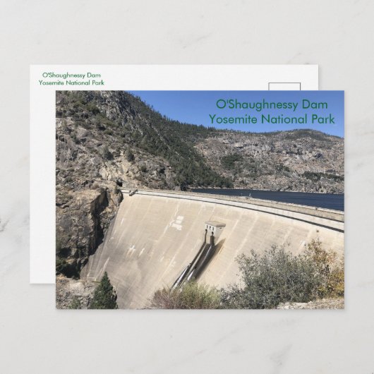 Hetch Hetchy's O'Shaughnessy Dam in Yosemite Postkarte (Vorne/Hinten)