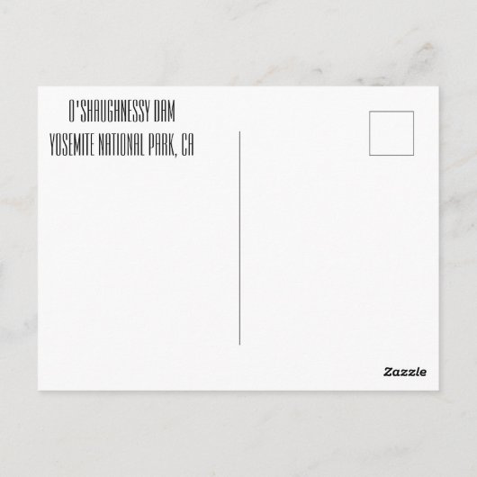 Hetch Hetchy's O'Shaughnessy Dam in Yosemite Postkarte (Rückseite)