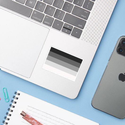 Hetero-Pride-Flag, gerader Stolperflagge Aufkleber (Laptop mit iPhone)