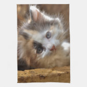 Heterochromia Calico Kitten Handtuch (Vertikal)