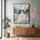Heterochromie in einem Wildblume-Feld Poster