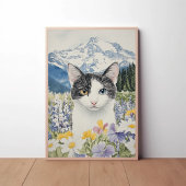 Heterochromie in einem Wildblume-Feld Poster