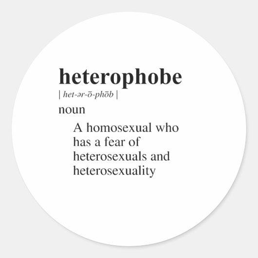 HETEROPHOBE RUNDER AUFKLEBER (Vorderseite)