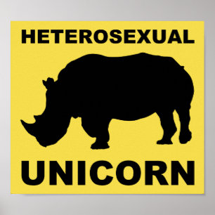 Heterosexuelle Einhorn Rhinoceros Witziges Posterz Poster