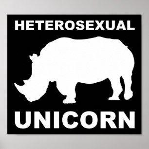 Heterosexuelles Einhorn Nashorn Lustiges Poster Sc