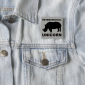 Heterosexuelles Einhorn Rhinoceros Button Abzeiche (Beispiel)