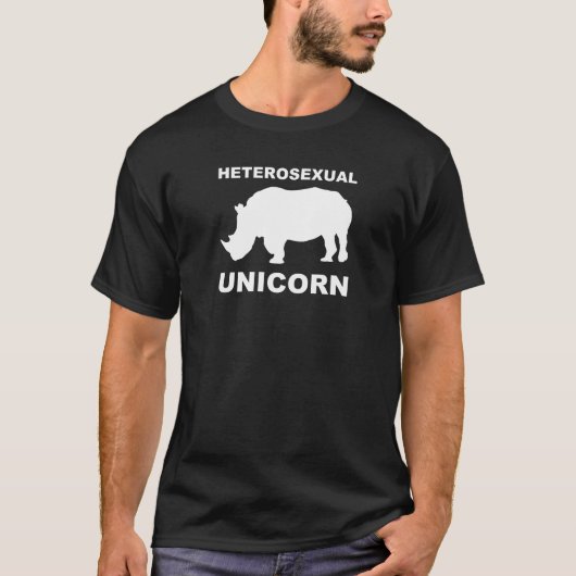Heterosexuelles Einhorn Rhinoceros Funny T - Shirt (Vorderseite)