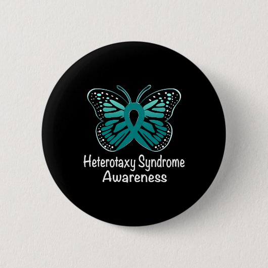Heterotaxy Syndrome Awareness Warrior Support Aqua Button (Vorderseite)