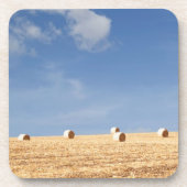 Heu-Ballen auf Feld Getränkeuntersetzer (Vorderseite)