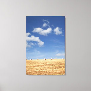 Heu-Ballen auf Feld Leinwanddruck