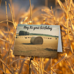 Heu, es ist dein Geburtstag rund um den Heuballen  Karte