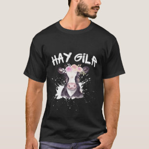 Heu Mädchen Bauer Lustige Rinder Kuh Bauer Liebhab T-Shirt
