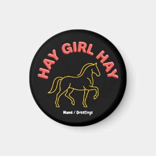 Heu Mädchen Heu Retro Pferd Grafik 2026 Western Ch Magnet