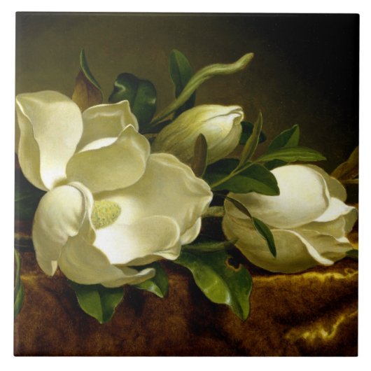 Heu Magnolia Blume Gold Velvet Keramik Tile Fliese (Vorderseite)