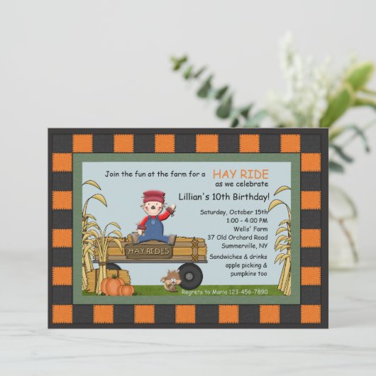 Heu reitet Einladung (Stehend Vorderseite)