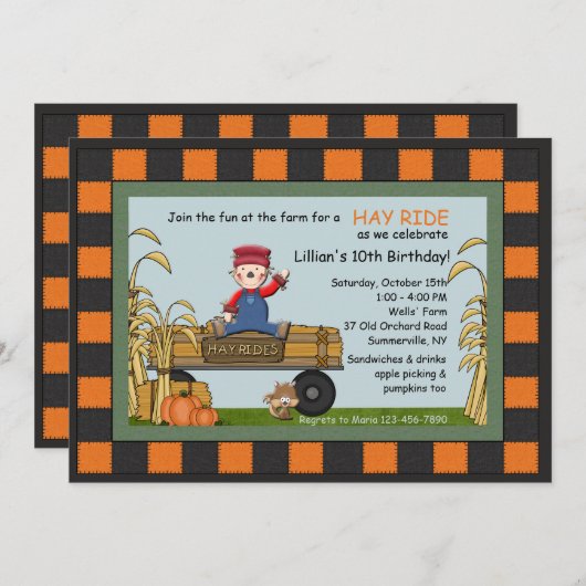 Heu reitet Einladung (Vorne/Hinten)