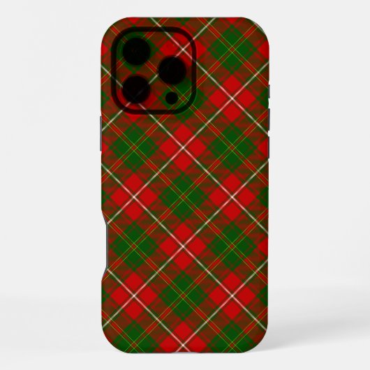Heu-Tartan rot grün kariert iPhone Hülle (Rückseite)