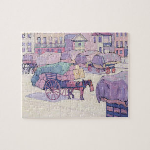 Heu-Wagen, Cumberland-Markt (Öl auf Leinwand) Puzzle