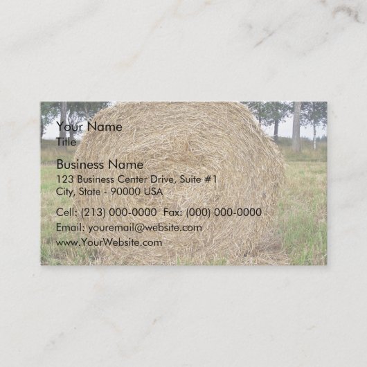 Heubale auf dem Feld Visitenkarte (Vorderseite)