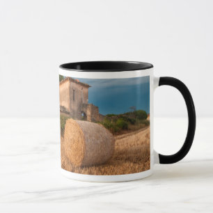 Heuballen auf einem Feld in der Provence Tasse