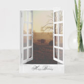 Heuballen in mistigem Feld Geburtstag Karte (Vorderseite)