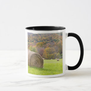 Heuballen und Herbstlaub auf dem Bauernhof, Tasse