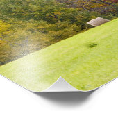 Heuballen und Laubbäume, auf einem Bauernhof in Fotodruck (Ecke)