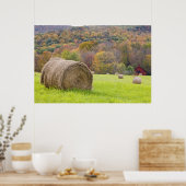 Heuballen und Laubbäume im Betrieb, Poster (Küche)